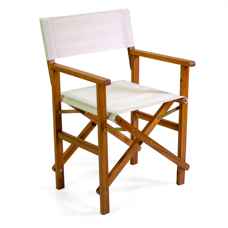 Ředitelská židle z naolejovaného akáciového dřeva v přírodní barvě - technický materiál Viadurini