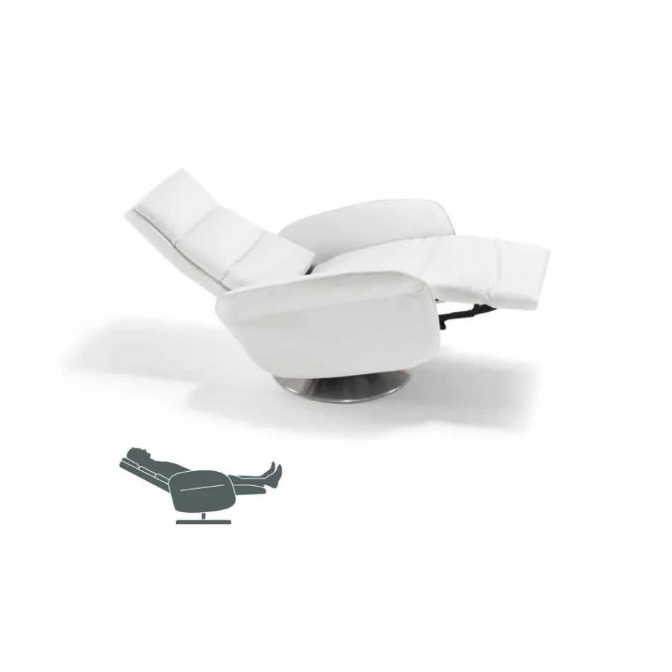 Relax křeslo 2 motory otočná kůže / látka / moderní kůže Bluma Viadurini