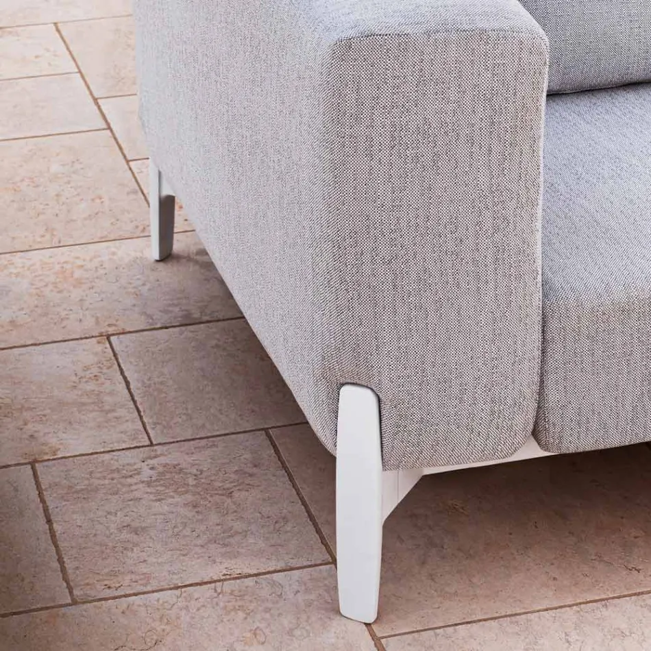 Relaxační zahradní křeslo z hliníku a látky, design ve 3 povrchových úpravách - Filomena Viadurini