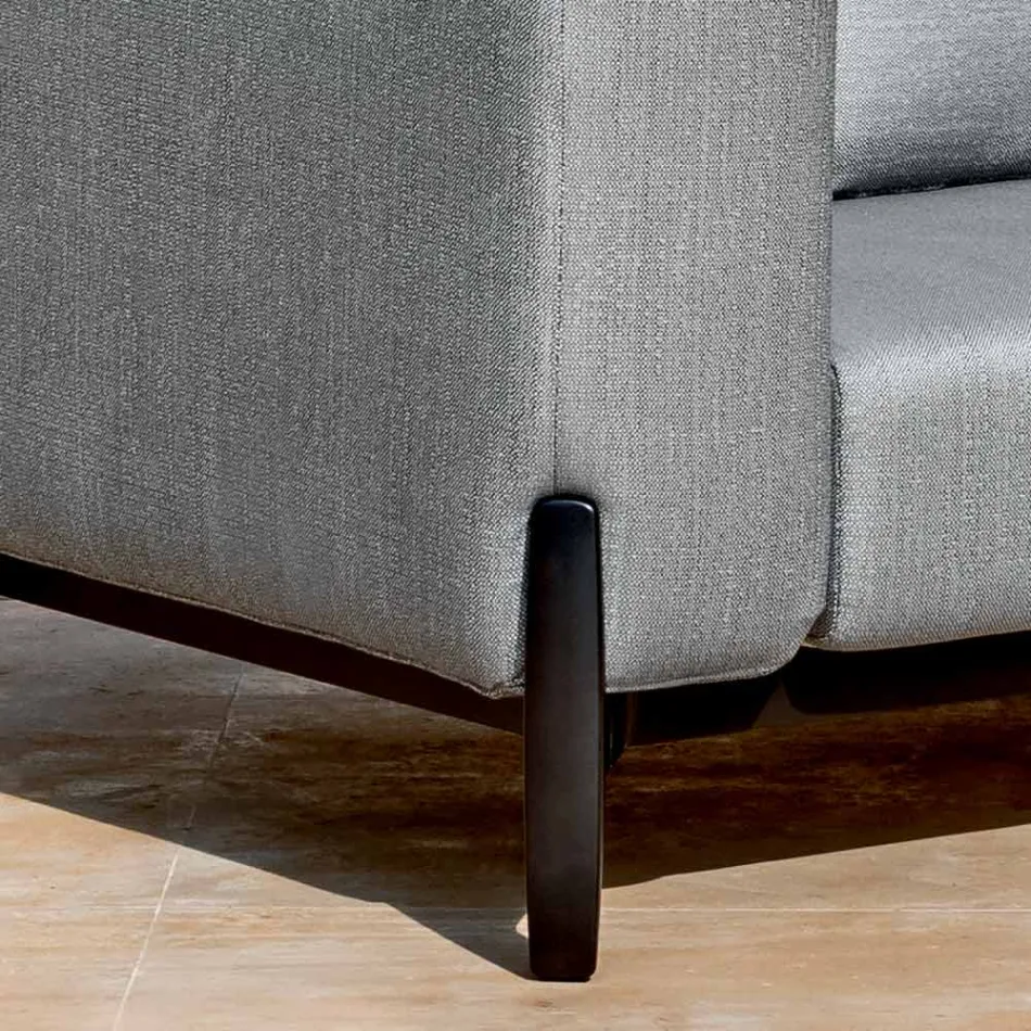 Relaxační zahradní křeslo z hliníku a látky, design ve 3 povrchových úpravách - Filomena Viadurini