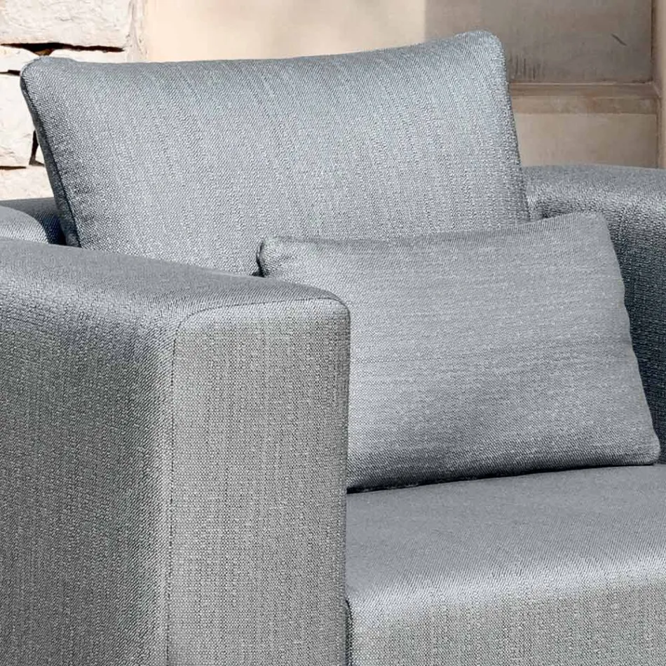 Relaxační zahradní křeslo z hliníku a látky, design ve 3 povrchových úpravách - Filomena Viadurini