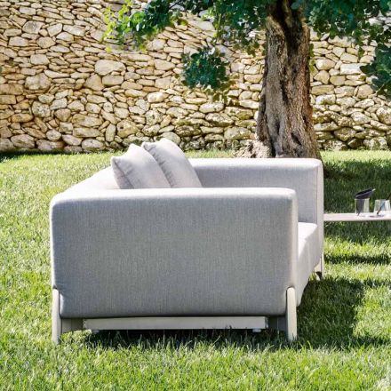 Relaxační zahradní křeslo z hliníku a látky, design ve 3 povrchových úpravách - Filomena Viadurini