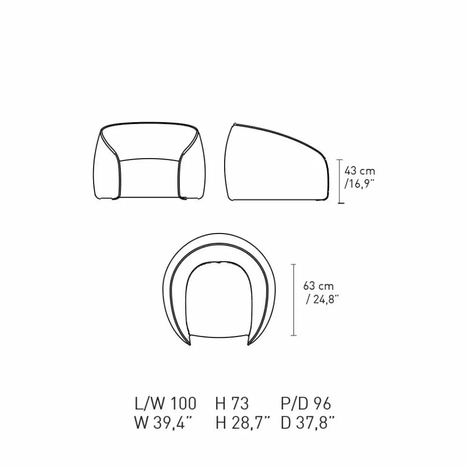 Relax křeslo moderního designu vyrobené v Itálii v barevné látce - Baloo Viadurini
