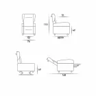 Ortopedické relaxační křeslo 4 motory vyrobené v Itálii Giglio, moderní design Viadurini