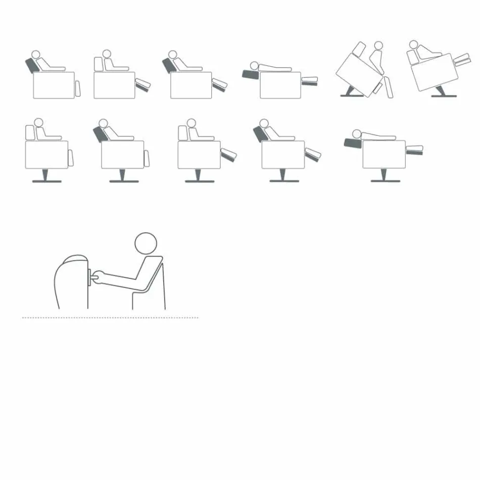 Ortopedické relaxační křeslo 4 motory vyrobené v Itálii Giglio, moderní design Viadurini