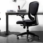 Semidirectional and Operational Modern Swivel Armchair v Black Reta - Simona Viadurini