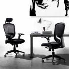 Semidirectional and Operational Modern Swivel Armchair v Black Reta - Simona Viadurini