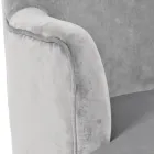 Křeslo do obývacího pokoje ve skandinávském designu se dřevem a sametem - Cinzio Viadurini