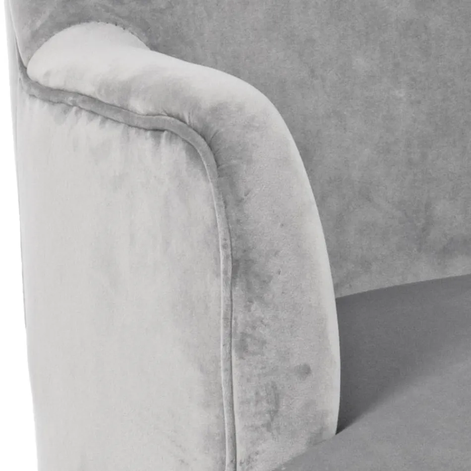 Křeslo do obývacího pokoje ve skandinávském designu se dřevem a sametem - Cinzio Viadurini