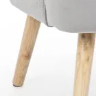 Křeslo do obývacího pokoje ve skandinávském designu se dřevem a sametem - Cinzio Viadurini
