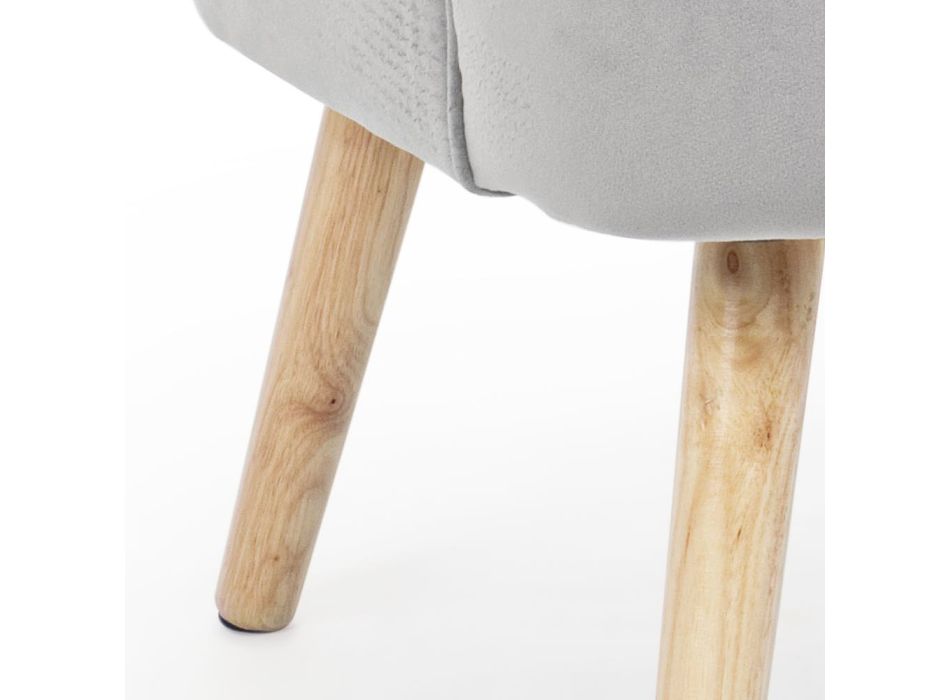 Křeslo do obývacího pokoje ve skandinávském designu se dřevem a sametem - Cinzio Viadurini