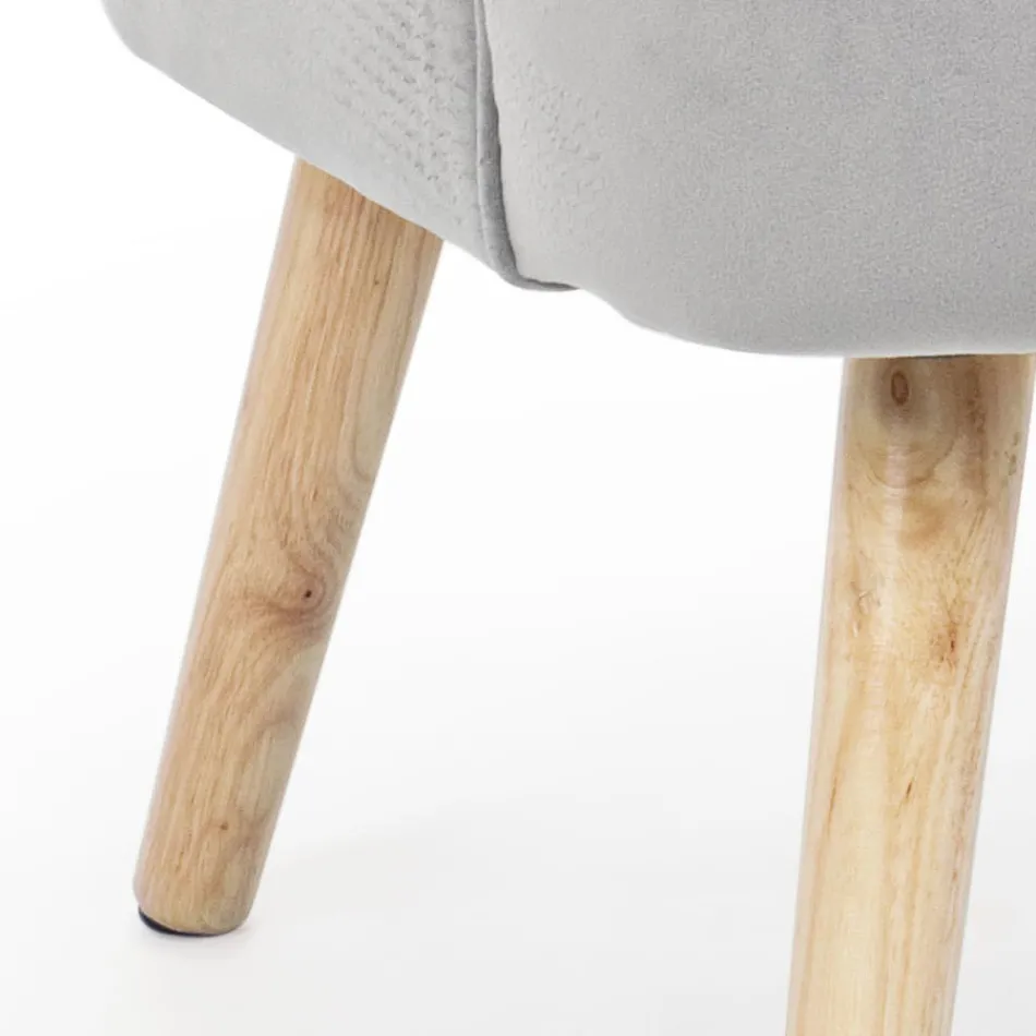 Křeslo do obývacího pokoje ve skandinávském designu se dřevem a sametem - Cinzio Viadurini