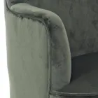 Křeslo do obývacího pokoje ve skandinávském designu se dřevem a sametem - Cinzio Viadurini