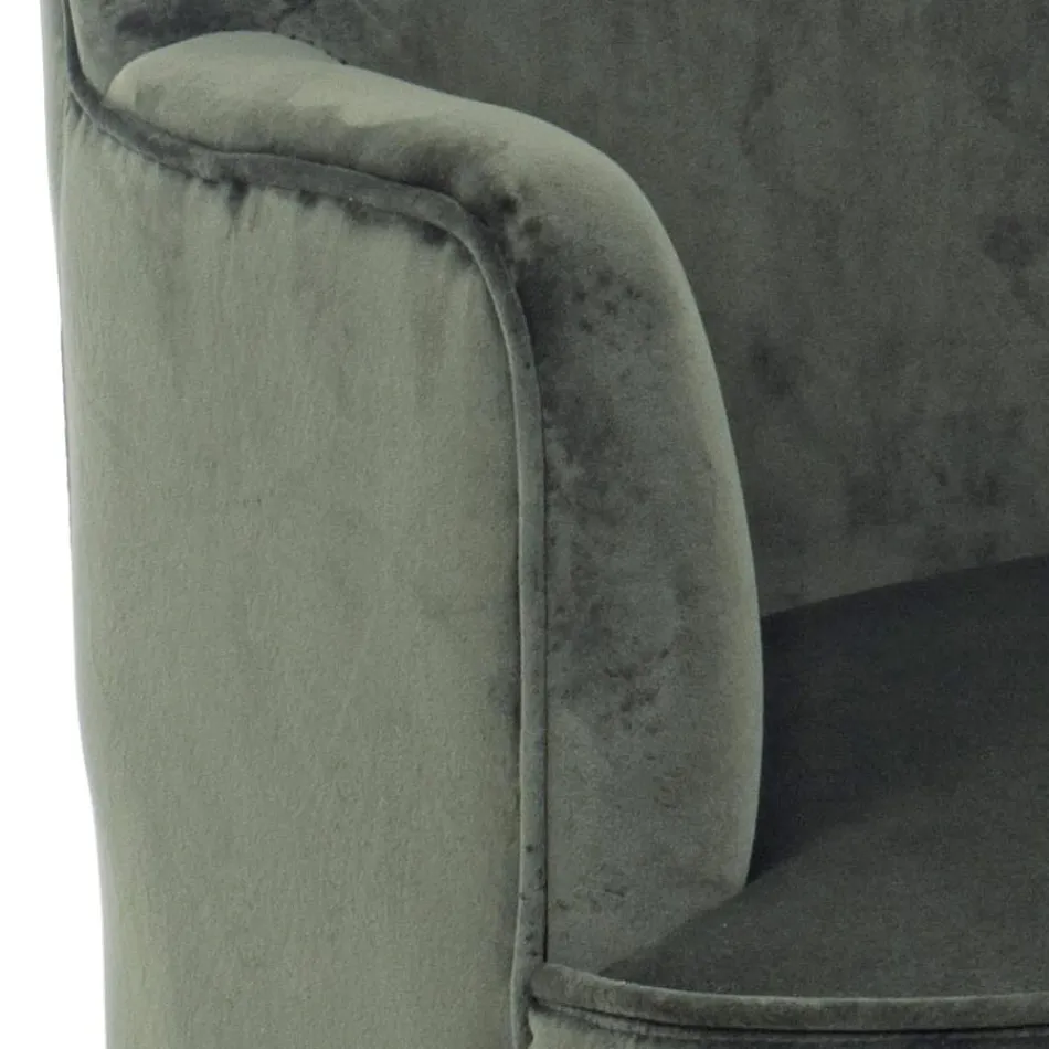 Křeslo do obývacího pokoje ve skandinávském designu se dřevem a sametem - Cinzio Viadurini