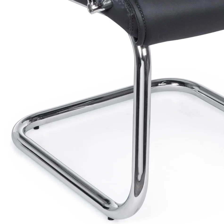 Kancelářské křeslo Sled Ocel a ekokůže s područkami 2 ks - Monaldo Viadurini