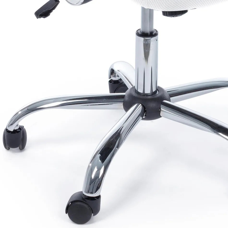 Kancelářská židle Područky a opěrka hlavy z oceli a síťoviny - Cerreto Viadurini