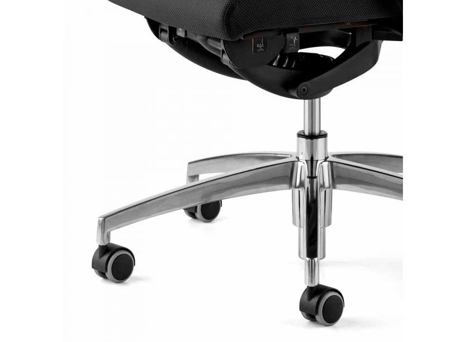 Otočné kancelářské křeslo s ergonomickým designem s područkami a opěrkou hlavy - Romolo Viadurini