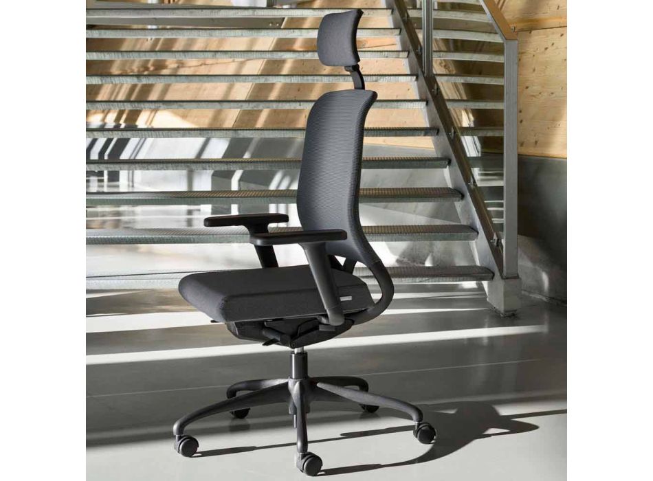 Kancelářské křeslo s ekologickým otočným ergonomickým designem s opěrkou hlavy - Meliva Viadurini