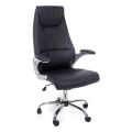 Ergonomická kancelářská židle z oceli a černé nebo hnědé koženky - Matilda