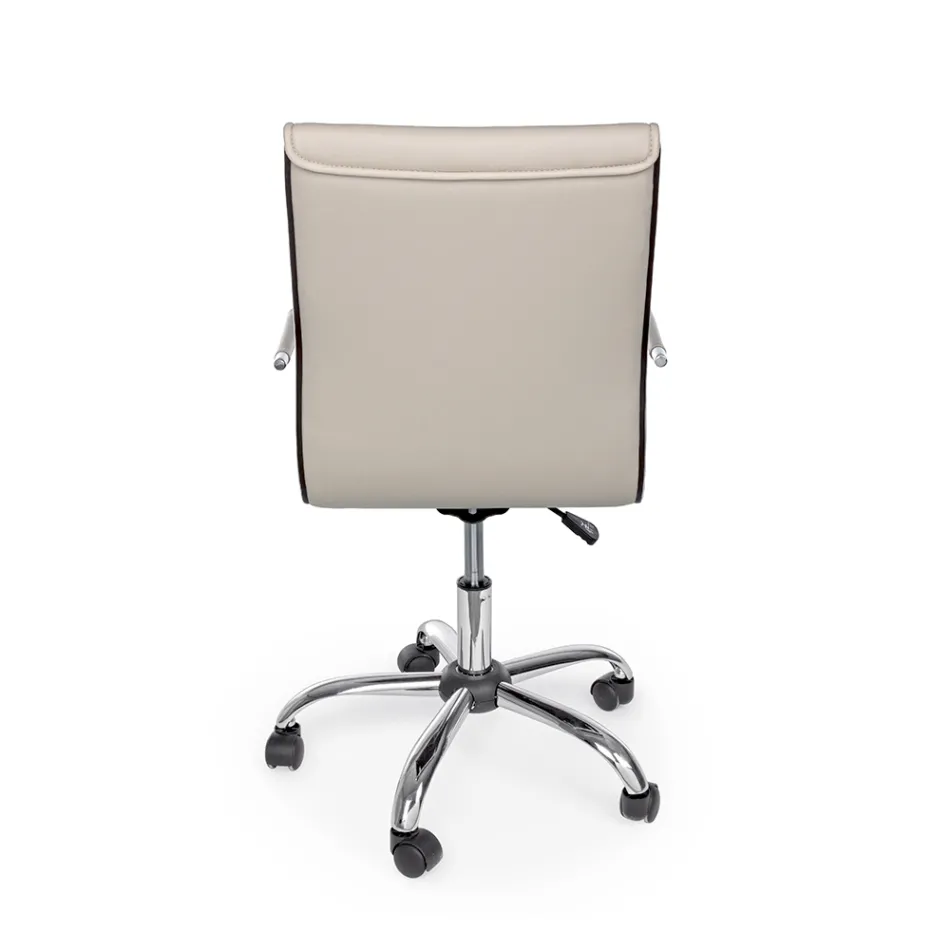 Ergonomické kancelářské křeslo s područkami z oceli a imitace kůže - Mantica Viadurini