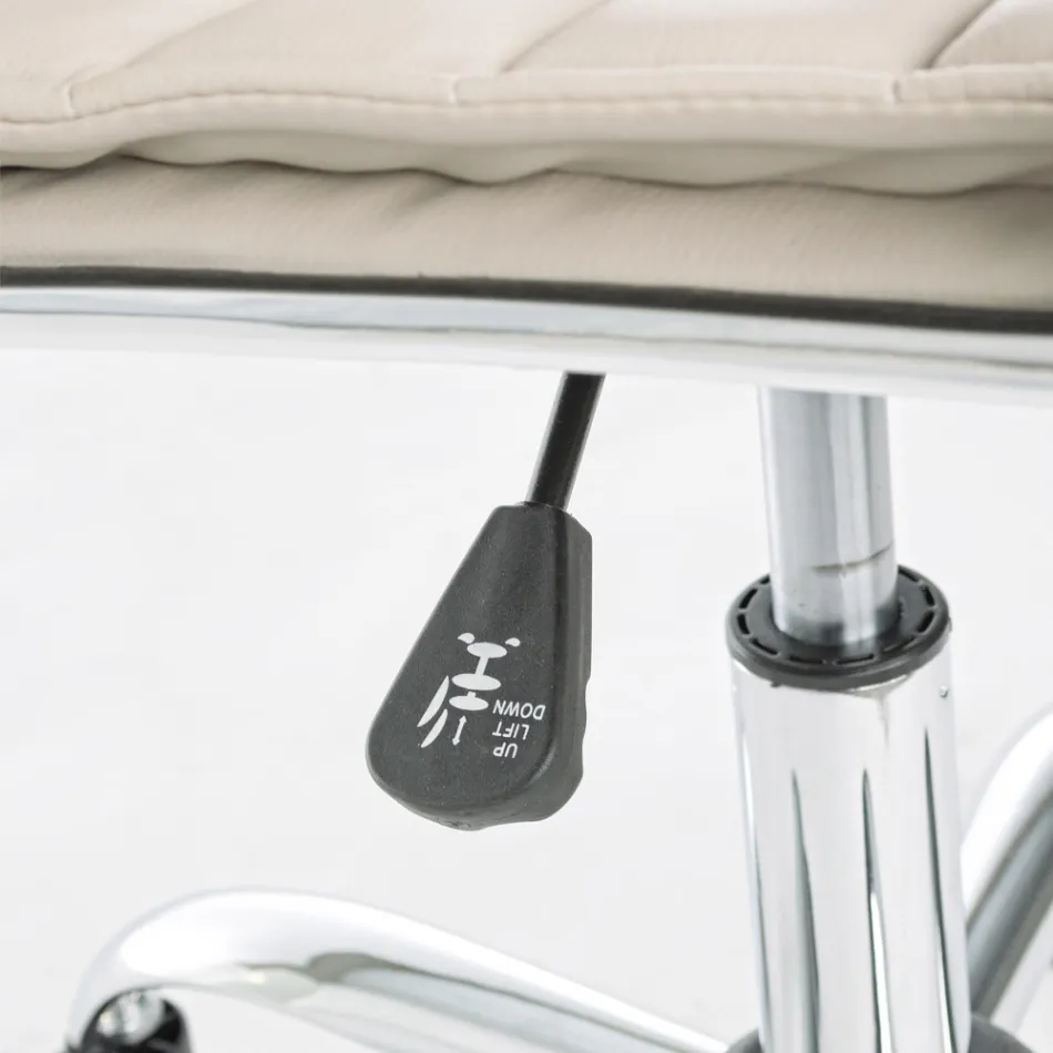 Ergonomické kancelářské křeslo s područkami z oceli a imitace kůže - Mantica Viadurini