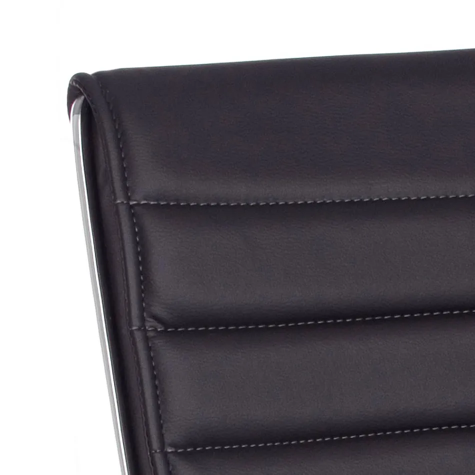 Ergonomické kancelářské křeslo s područkami z oceli a imitace kůže - Mantica Viadurini