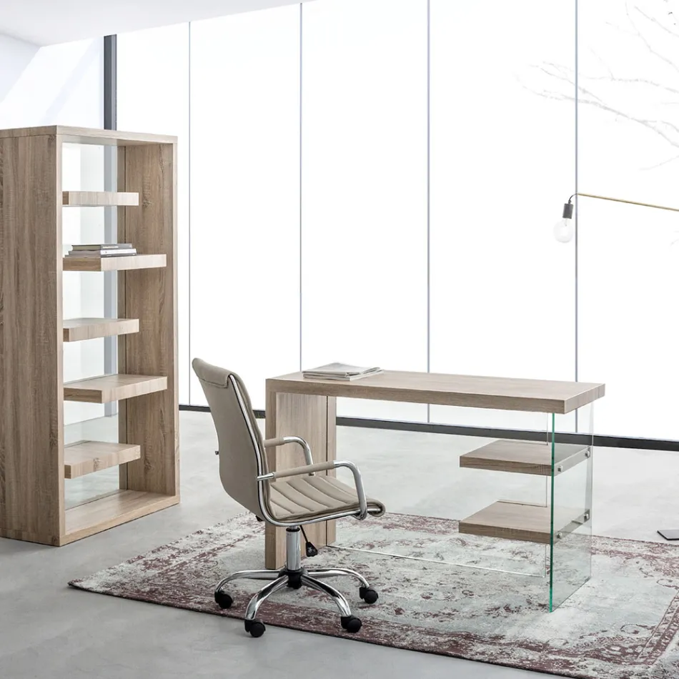 Ergonomické kancelářské křeslo s područkami z oceli a imitace kůže - Mantica Viadurini