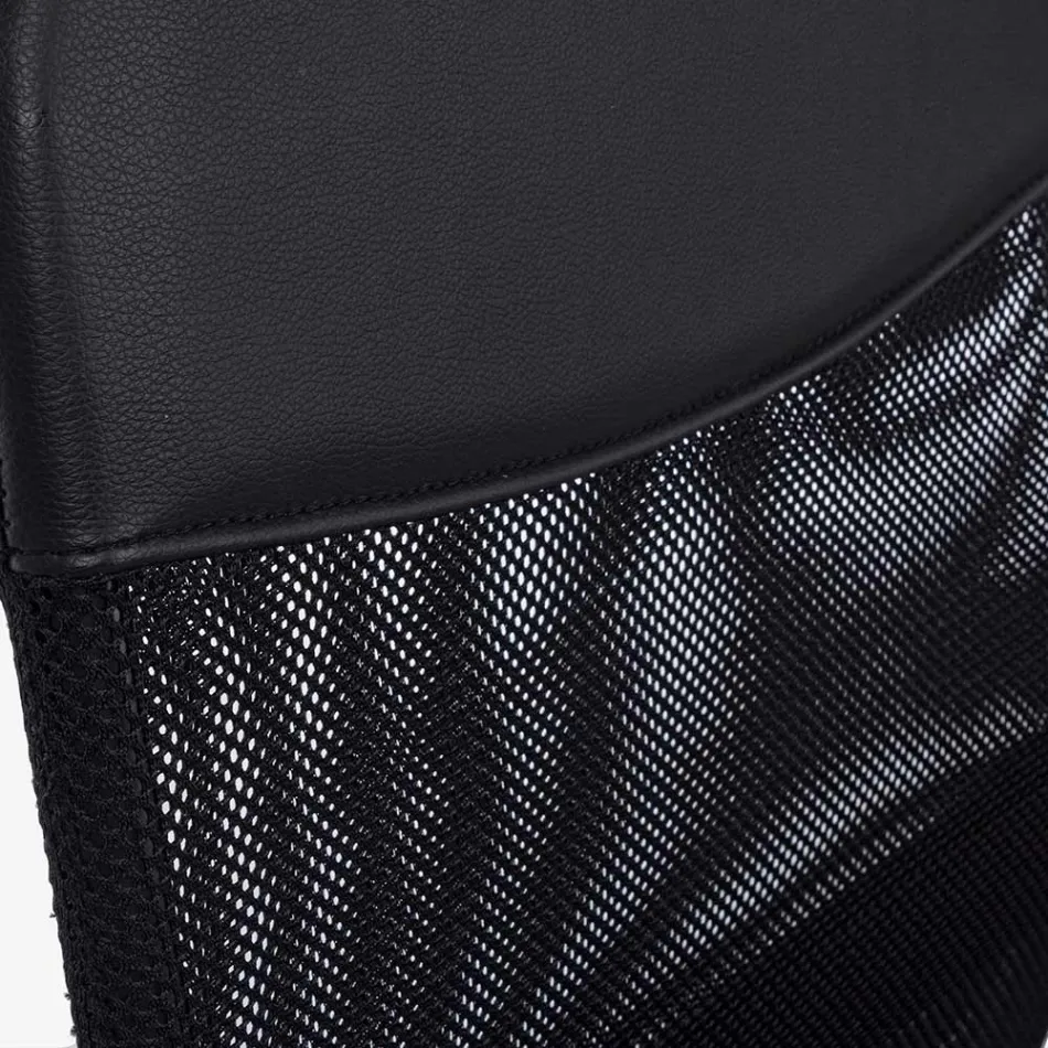 Otočná kancelářská židle ocelová a polyesterová síťovina s područkami - Amuni Viadurini