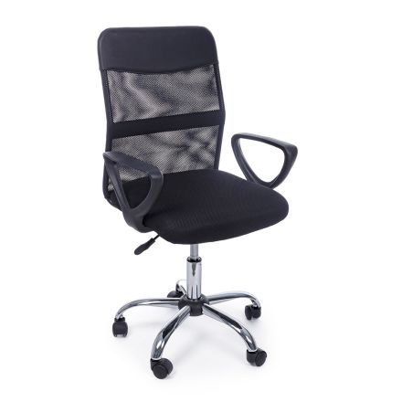 Otočná kancelářská židle ocelová a polyesterová síťovina s područkami - Amuni Viadurini