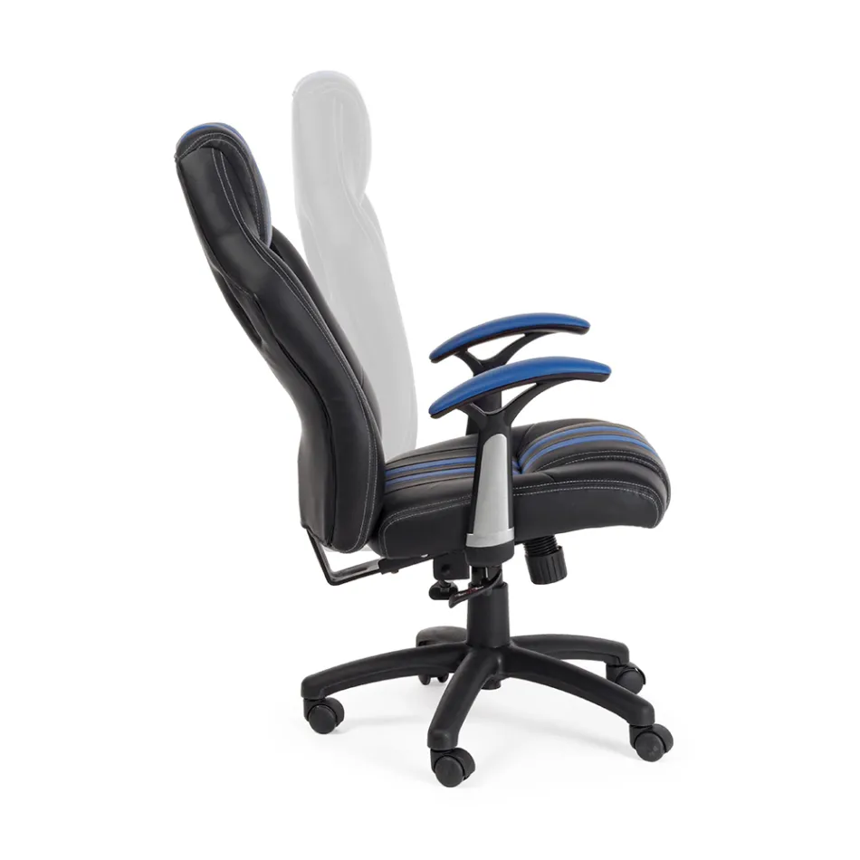 Otočné polohovatelné kancelářské křeslo z ekokůže a nylonu 2 barvy - Saronno Viadurini