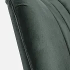 Vintage dřevěné křeslo s područkami z ratanu a polyesteru - Ludovica Viadurini