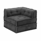 Rohové křeslo Chaise Longue v šedé, zelené nebo modré bavlně - vlákně Viadurini