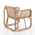 Venkovní a vnitřní ratanové křeslo a látkové polštáře Saia - Voir Viadurini