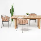 Venkovní křeslo z hliníku a ručně tkané látky Olefil - Reda Viadurini