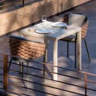 Venkovní křeslo z hliníku a ručně tkané látky Olefil - Reda Viadurini