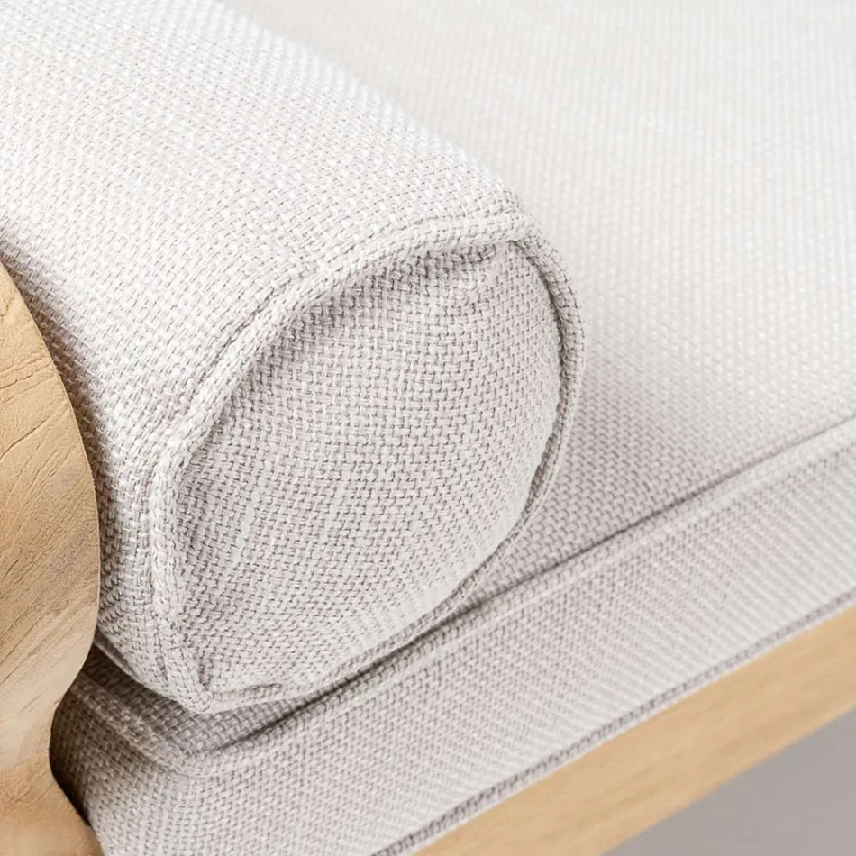 Venkovní křeslo z teakového dřeva a tkaného polyethylenu s polštářem - Jhon Viadurini