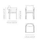 Venkovní křeslo z látky a dřevěného rámu Made in Italy - Briga Viadurini