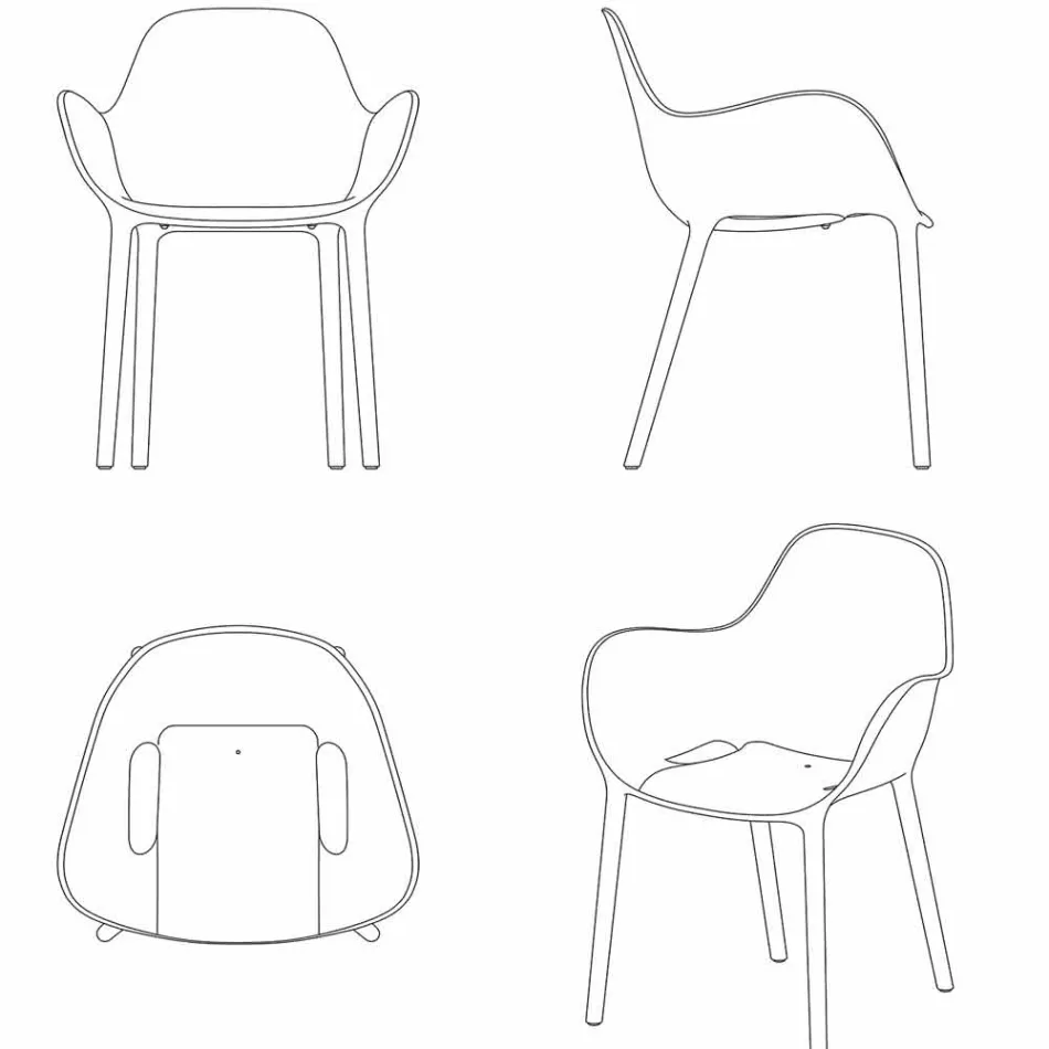 Sabinas venkovní křeslo Vondom, polypropylen a sklolaminát Viadurini