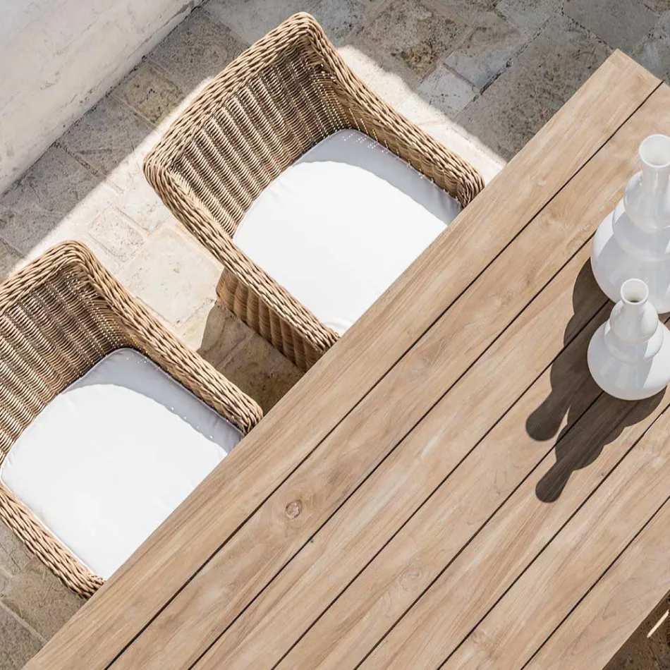 Zahradní křeslo ve tkaní ze syntetických vláken Made in Italy - Tillie Viadurini