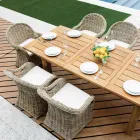 Zahradní křeslo ze dřeva a vláken v šedé barvě Kubu - Lido Viadurini