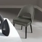 Křeslo do obývacího pokoje z různých látek s dřevěnou skořepinou - Edgar Viadurini