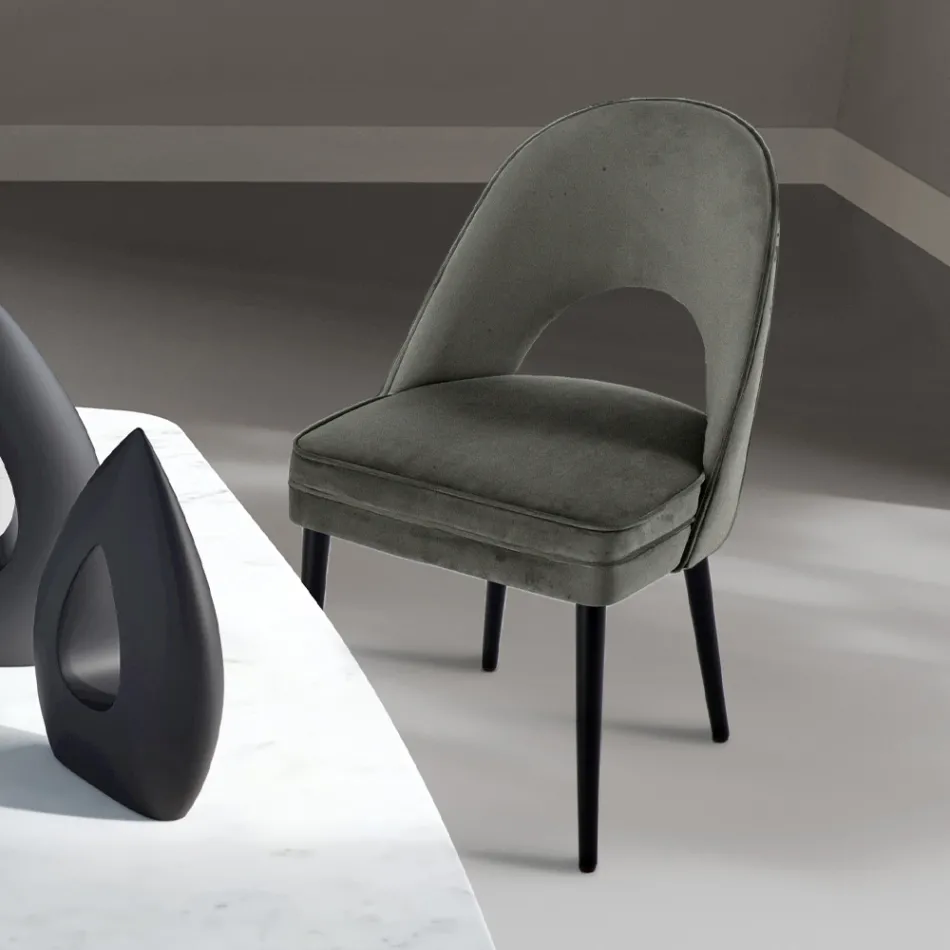 Křeslo do obývacího pokoje z různých látek s dřevěnou skořepinou - Edgar Viadurini