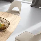 Křeslo do obývacího pokoje z různých látek s dřevěnou skořepinou - Edgar Viadurini