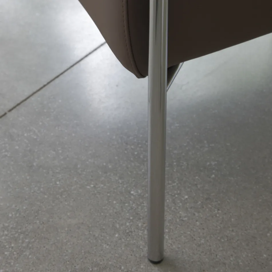 Kovové křeslo a sedák z ekokůže Made in Italy - Mint Viadurini