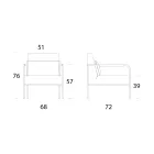 Kovové křeslo a sedák z ekokůže Made in Italy - Mint Viadurini