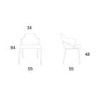 Kovové křeslo a sedák z recyklované látky Made in Italy - Sage Viadurini