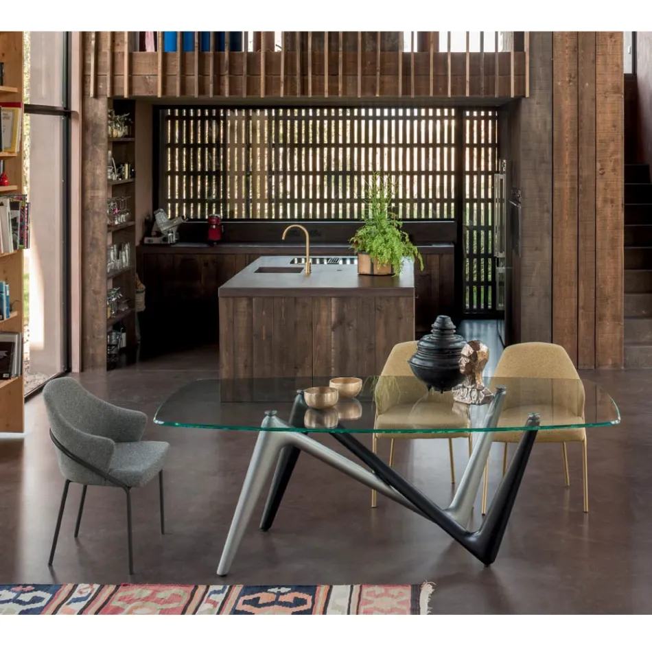 Kovové křeslo a sedák z recyklované látky Made in Italy - Sage Viadurini