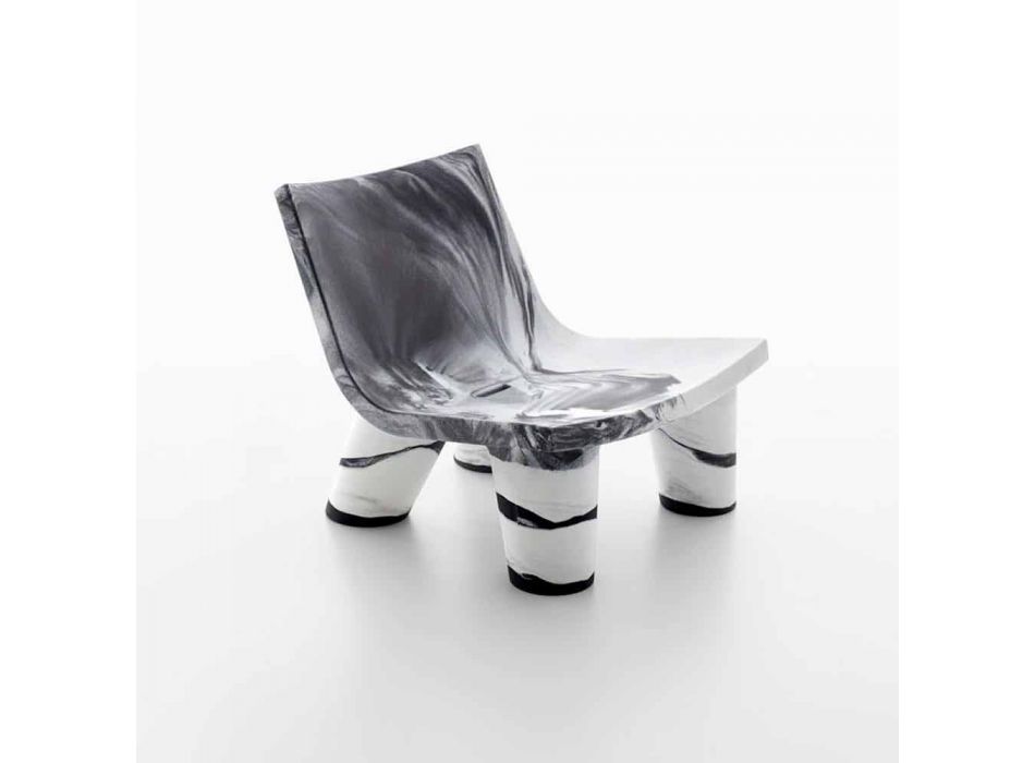 Ložní židle černé a bílé Slide Low Lita výročí z Itálie Viadurini