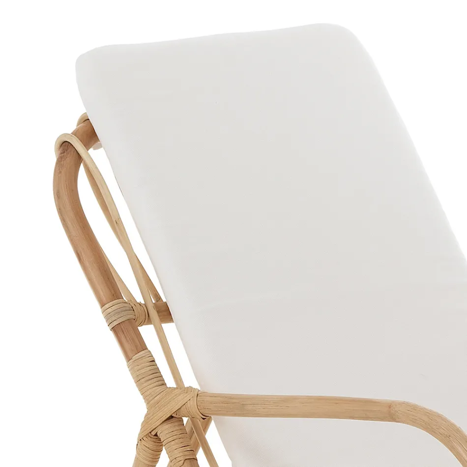 Křeslo pro vnitřní a venkovní prostředí z ratanu a bavlněného polštáře - Jouer Viadurini