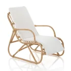 Křeslo pro vnitřní a venkovní prostředí z ratanu a bavlněného polštáře - Jouer Viadurini